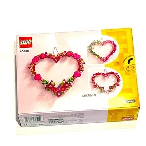NEW! LEGO Floral Heart Set with Pink and Green